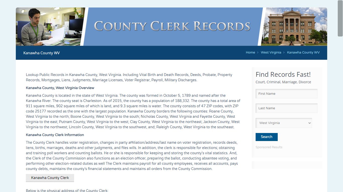Kanawha County WV | Free Public Records Search